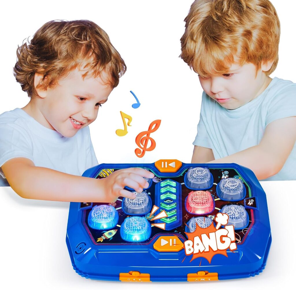 Toys for Boys 4-6, Interactive Whack A Game with Sound and Light, Stem Montessori Toy Fun Gifts for Early Learning Education, Birthday Gift for Kids Age 3, 4, 5, 6, 7, 8 Years Old Boys Girls