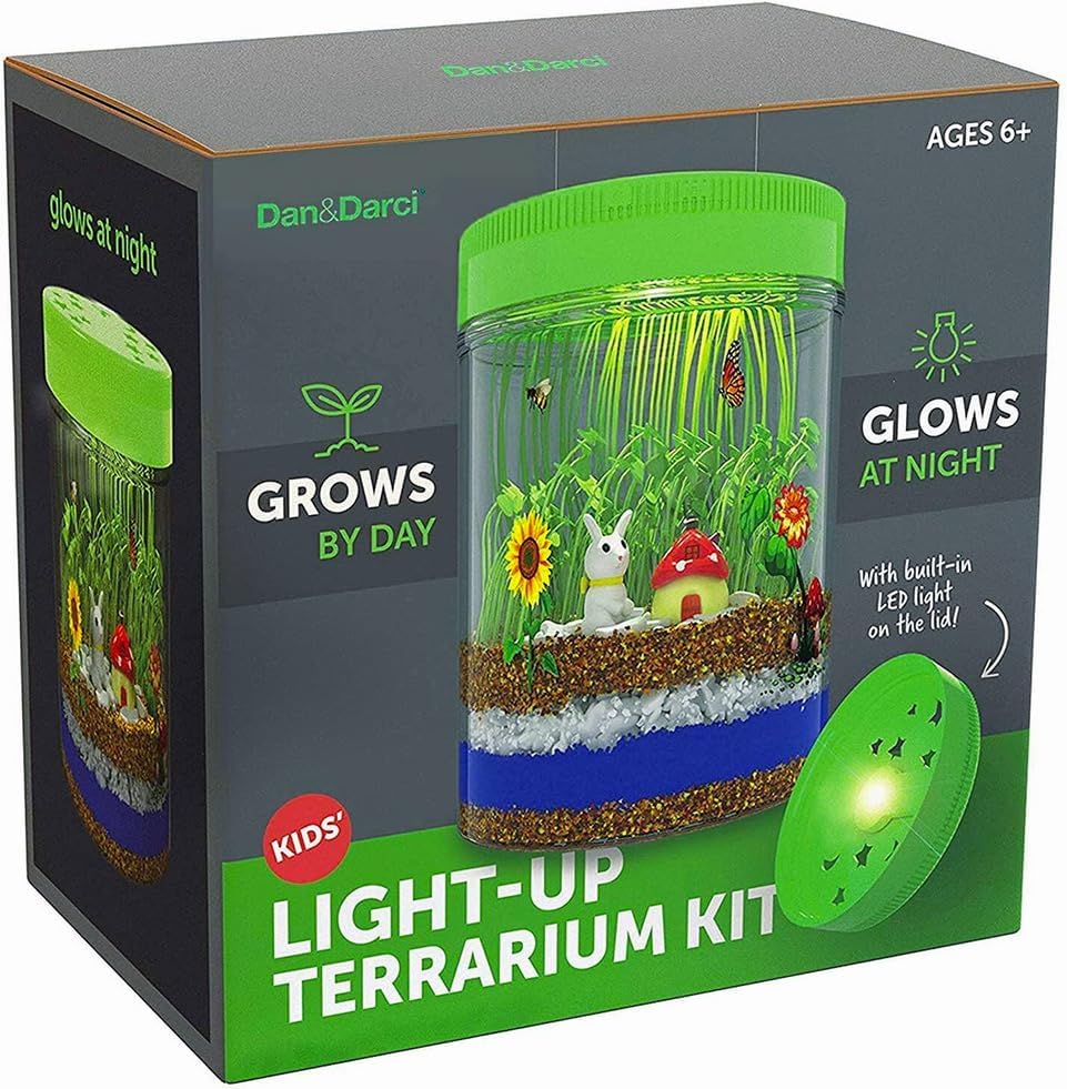 Light-Up Terrarium Kit for Kids - STEM Science Kits - Birthday Gifts for Kids - Educational DIY Kids Toys for Boys Girls - Crafts Projects Gift Ideas for Ages 4 5 6 7 8-12 Year Old Age Boy Girl